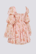 Robe courte divine à encolure carrée et motif floral