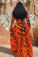 Burnt Orange Tie-Dye Maxi Dress