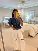 Set pantaloni scurți casual din denim cu șireturi