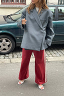 Übergroßer Blazer mit Seitenschlitz Stahlblau