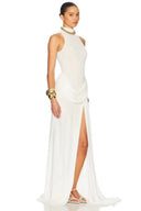 Robe longue sexy fendue à la taille