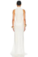 Vestido Maxi sexy com fenda alta na cintura