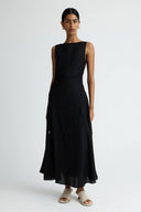 Minimalist Black Sleeveless Maxi Dress