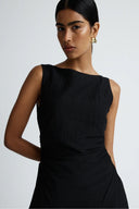 Minimalist Black Sleeveless Maxi Dress