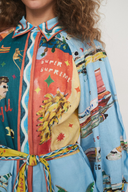 Rochie mini Magali cu mâneci bufante și patchwork