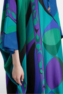 Kaftan en satin irisé tourbillonnant psychédélique