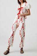 Rechte broek met kreeftenprint - set