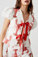 Rechte broek met kreeftenprint - set