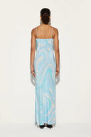Marmo Bedrucktes Satin Maxikleid