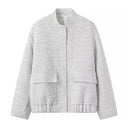 Chaqueta pequeña con cuello de pie y lentejuelas