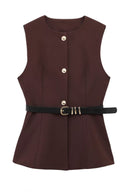 Urban Sleeveless Blazer & Pants Set