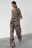 Set met top en broek in luipaardprint