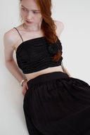Top Bandeau sin Mangas con Pliegues