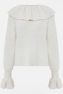 Warm Tone Pure Color Ruffled Sweater