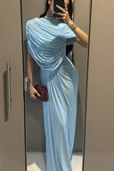 Cloud Drape geplooide wikkel maxi-jurken