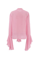 Blusa Michelle semitrasparente con volant