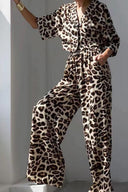 Set met top en broek in luipaardprint