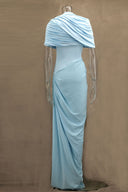 Cloud Drape geplooide wikkel maxi-jurken