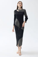 Chic patchwork geplooide onregelmatige rok set
