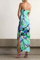Marmo Bedrucktes Satin Maxikleid