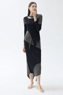 Chic patchwork geplooide onregelmatige rok set
