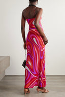 Marmo Bedrucktes Satin Maxikleid