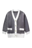 Cardigan en maille fine avec bordure contrastée