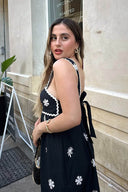 Vestido com alças e estampado floral