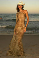Leopard Mirage Ein-Schulter-Kleid