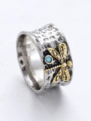 Anello con insetto in acquamarina