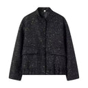 Chaqueta pequeña con cuello de pie y lentejuelas