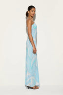Marmo Bedrucktes Satin Maxikleid