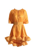 Rochie mini cu volane și efect de pelerină Eartha
