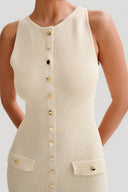 Vestido de Malha de Cor Sólida