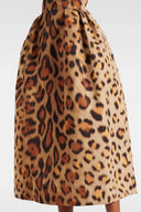 Abito midi bustier con stampa animalier