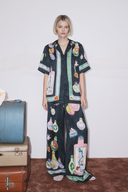 Ensemble pantalon imprimé vase col en V Philomène