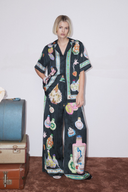 Ensemble pantalon imprimé vase col en V Philomène