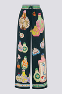 Philomène V-Ausschnitt Hose-Set mit Vasenmuster