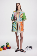 Prunelle Patchwork Poker Desenli Mini Elbise