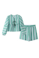 Stripede shorts og bluse