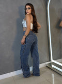 Shine Multi-Pocket Cargo Jeans