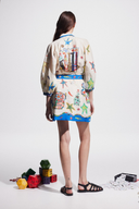 Valence Minikleid mit Ballonärmeln und Print