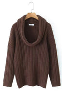 Lazy Style Ensfarvet Uregelmæssig Strikket Top