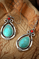 Brincos Vintage Ocidentais Femininos com Turquesa