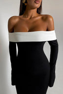 Vestito Maxi in Maglia Aeris con Spalle Scoperte