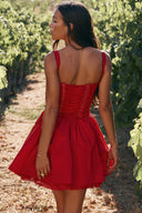 Robe mini bouffante corset en dentelle Agnes