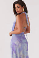 Antonia Printet Halterneck Maxi-kjole