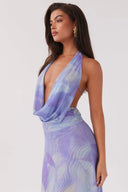 Antonia Printet Halterneck Maxi-kjole