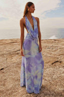 Antonia Printet Halterneck Maxi-kjole