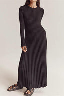 Abito Maxi in Maglia a Costine con Svasatura Antonia